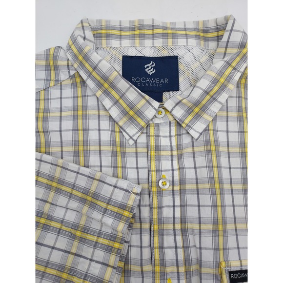 Rocawear Classic Sport-Roc Plaid Short Sleeve Button Up Shirt - Men's 3XL - Picture 1 of 7